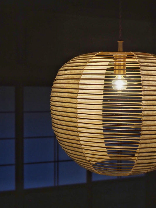 Semi Surface Round Pendant light with Japanese Paper Lantern